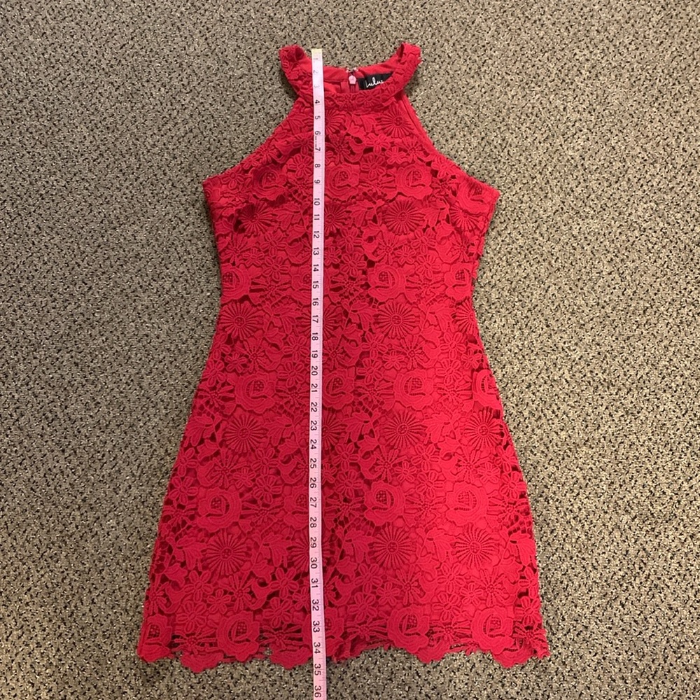 Lulu's Red Lace Mini Dress - Picture 10 of 10